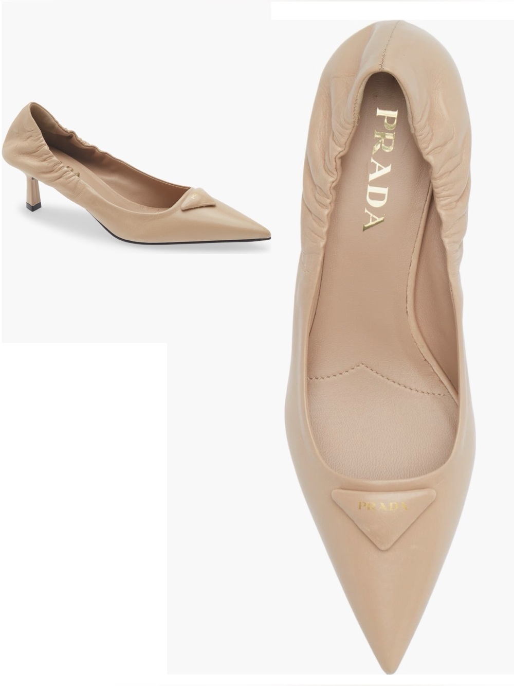 Prada Triangle Logo Pointed Toe Pump $1,270 36.5